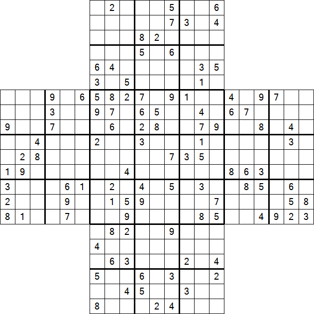 Cross Sudoku - Schwierig