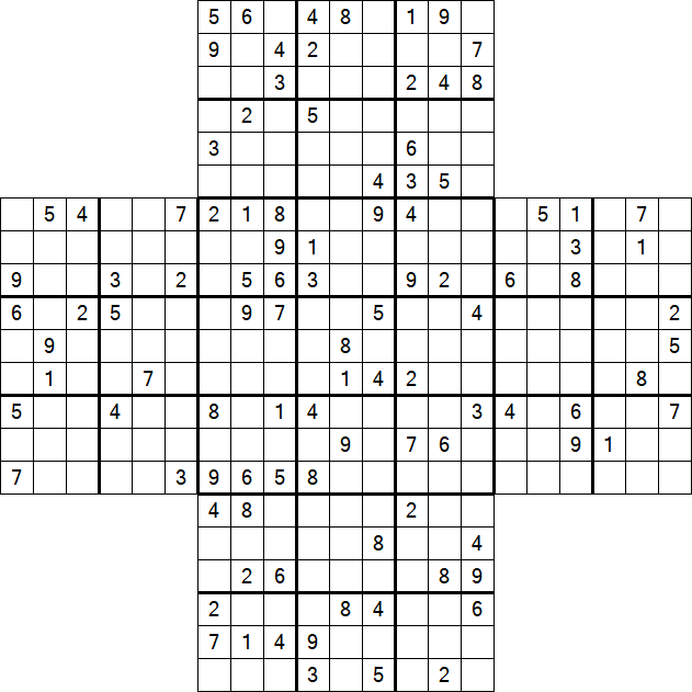 Cross Sudoku - Schwierig