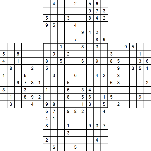 Cross Sudoku - Schwierig