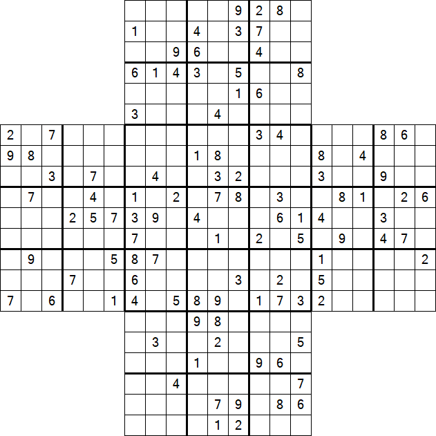 Cross Sudoku - Schwierig