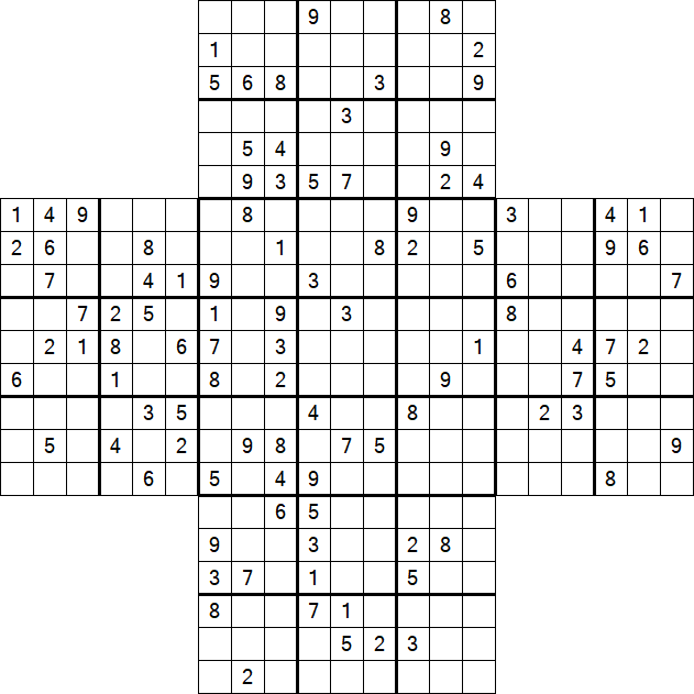Cross Sudoku - Schwierig
