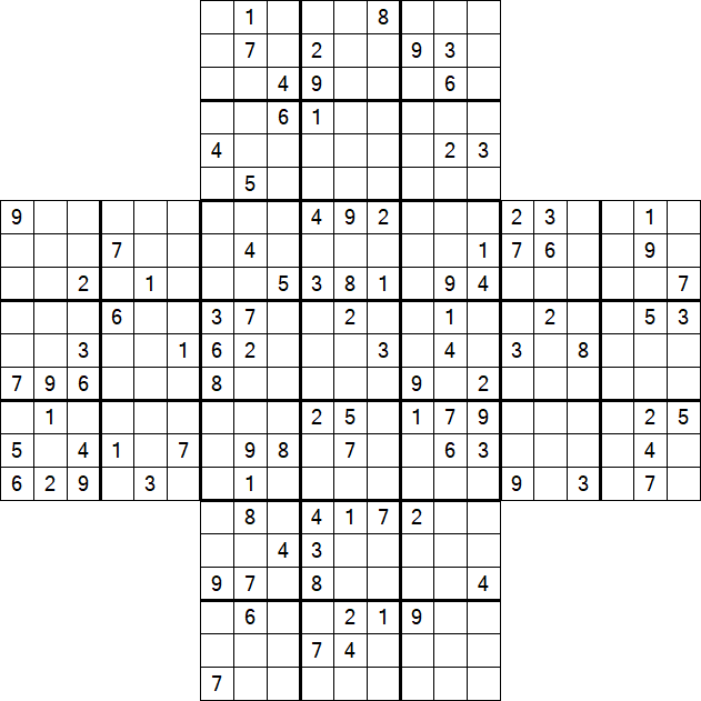 Cross Sudoku - Schwierig