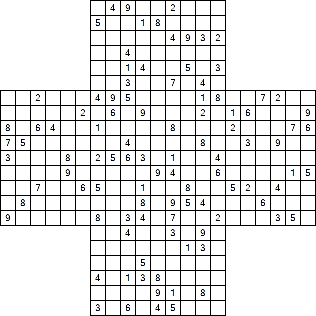 Cross Sudoku - Hard