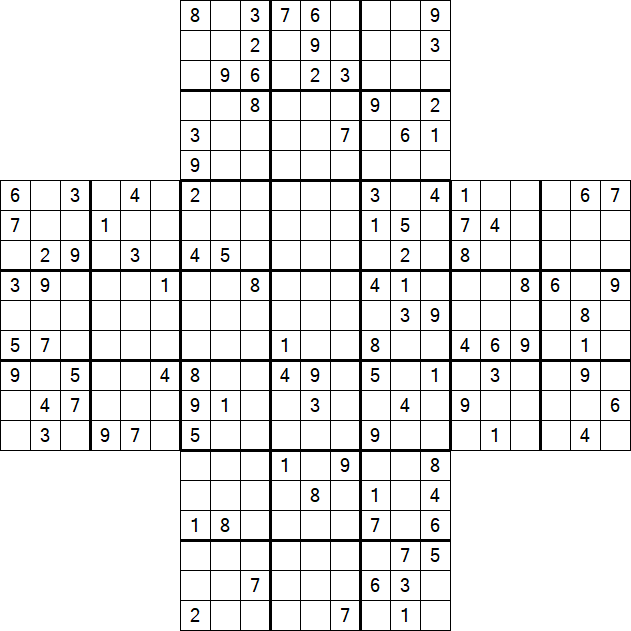 Cross Sudoku - Hard