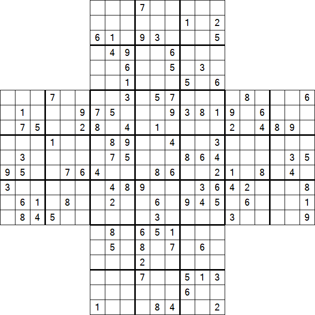 Cross Sudoku - Hard