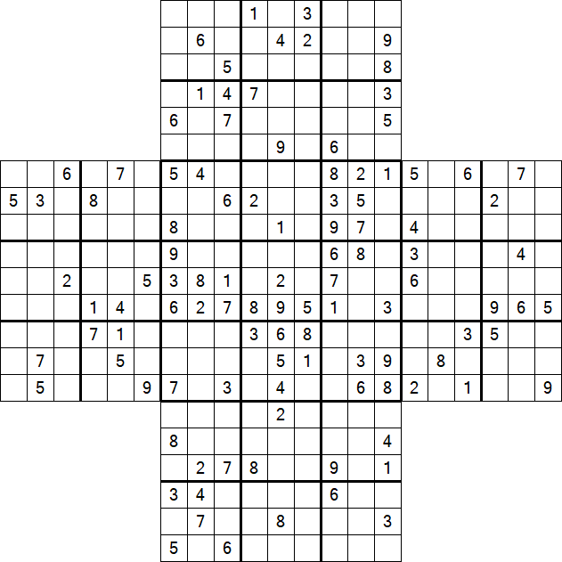 Cross Sudoku - Hard