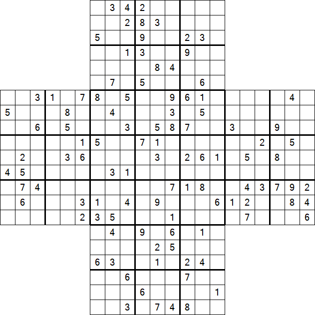Cross Sudoku - Hard