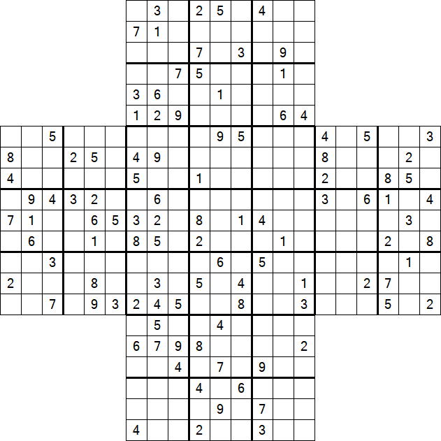 Cross Sudoku - Hard