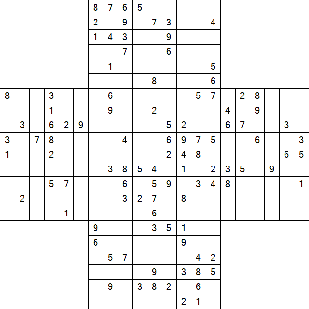 Cross Sudoku - Hard