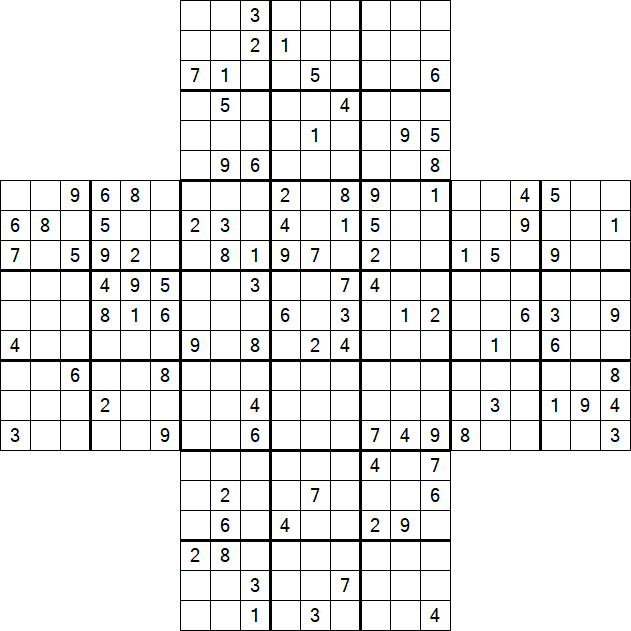 Cross Sudoku - Hard