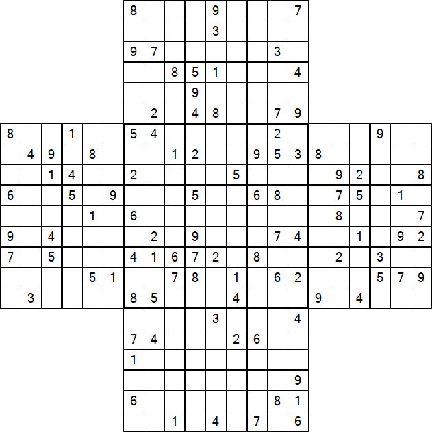 Cross Sudoku - Hard