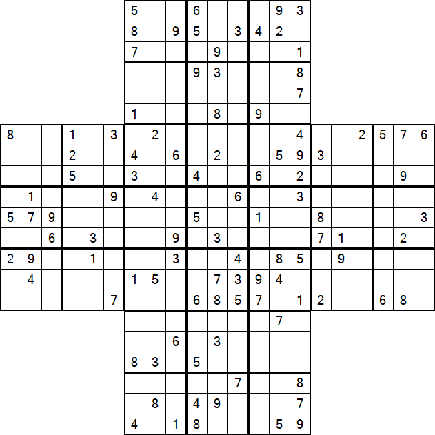 Cross Sudoku - Difícil