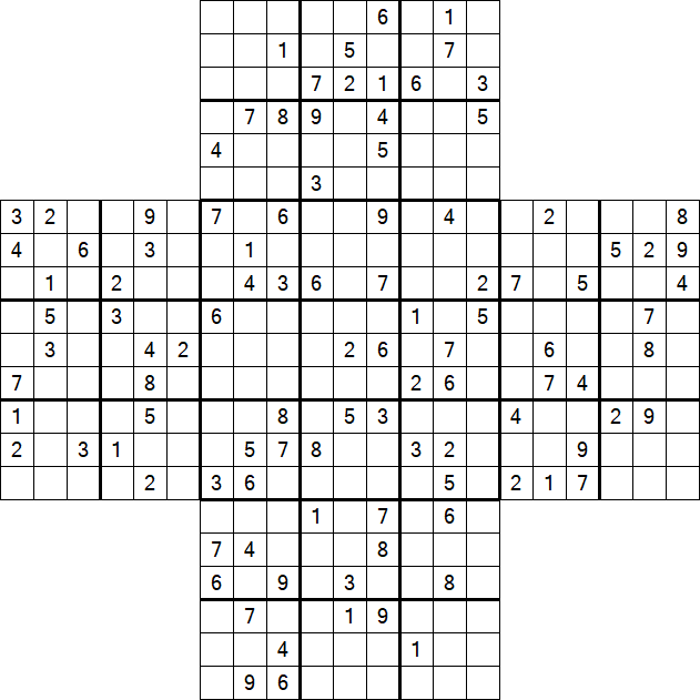 Cross Sudoku - Difícil