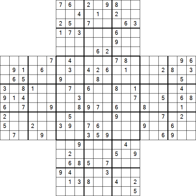Cross Sudoku - Difícil