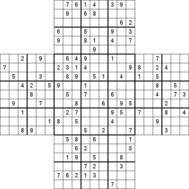 Cross Sudoku - Hard