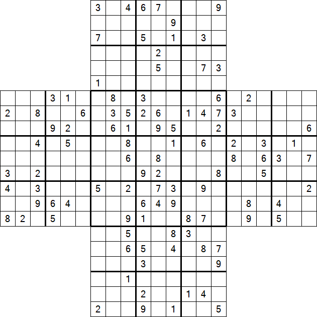 Cross Sudoku - Hard