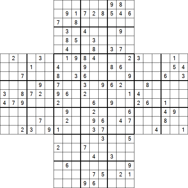 Cross Sudoku - Hard
