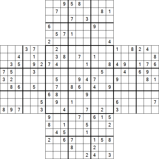 Cross Sudoku - Hard