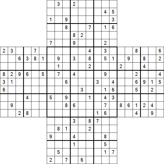 Cross Sudoku - Hard