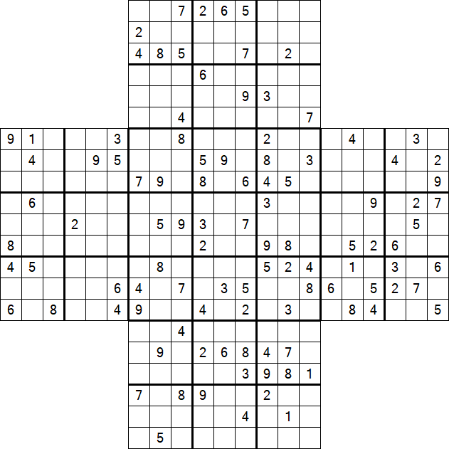 Cross Sudoku - Hard