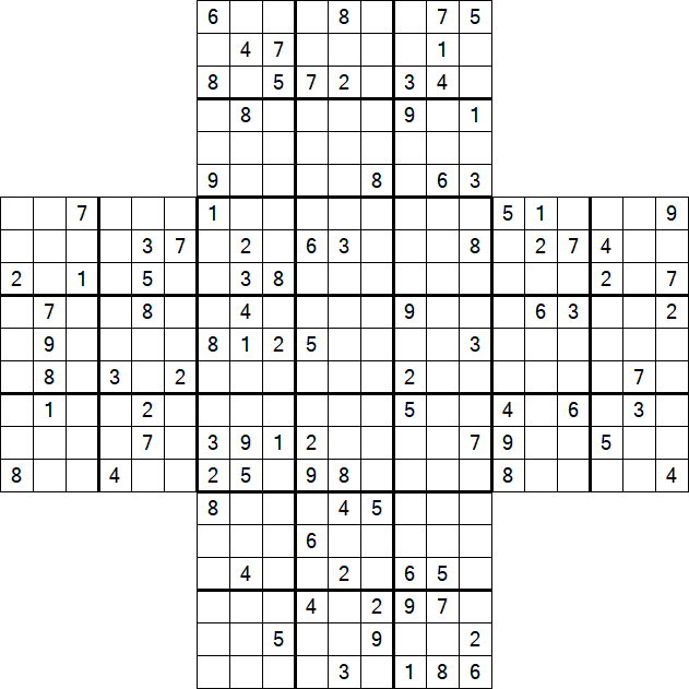 Cross Sudoku - Hard