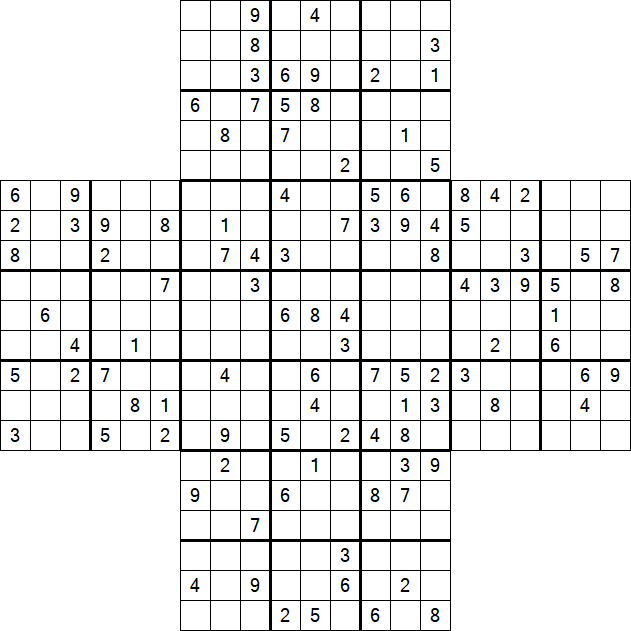 Cross Sudoku - Hard