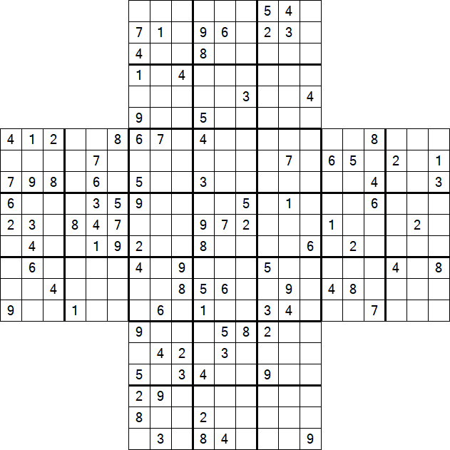 Cross Sudoku - Hard