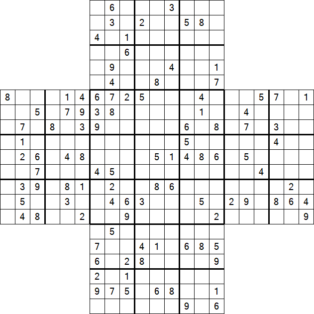 Cross Sudoku - Difícil