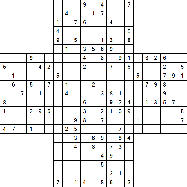 Cross Sudoku - Difícil