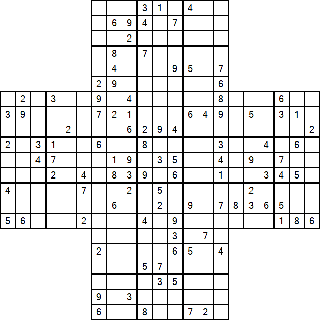 Cross Sudoku - Difícil