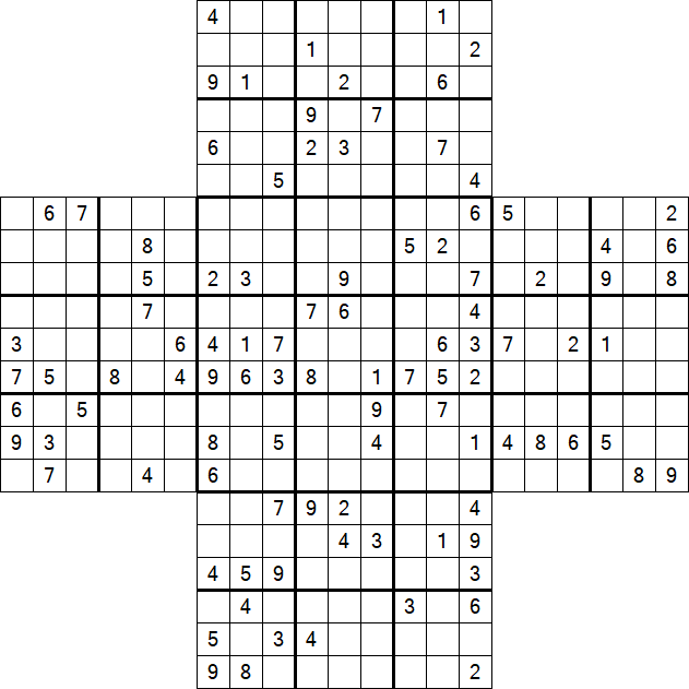 Cross Sudoku - Hard