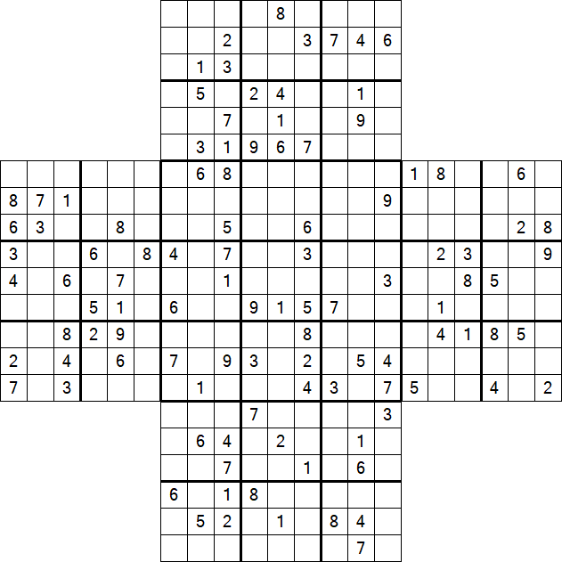 Cross Sudoku - Difícil