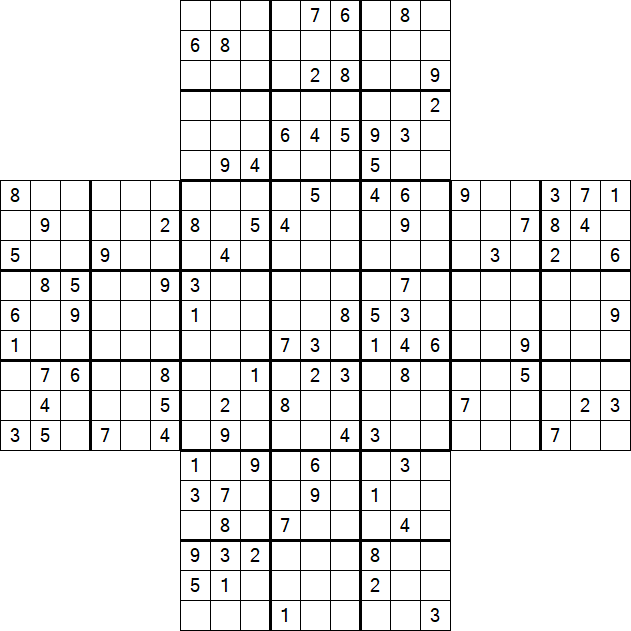 Cross Sudoku - Difícil