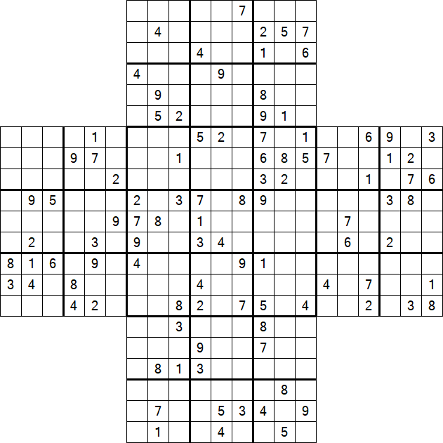 Cross Sudoku - Difícil
