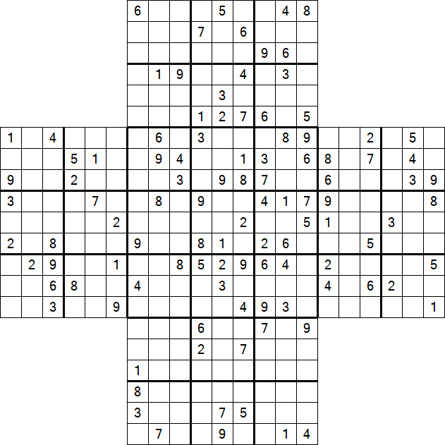 Cross Sudoku - Difícil