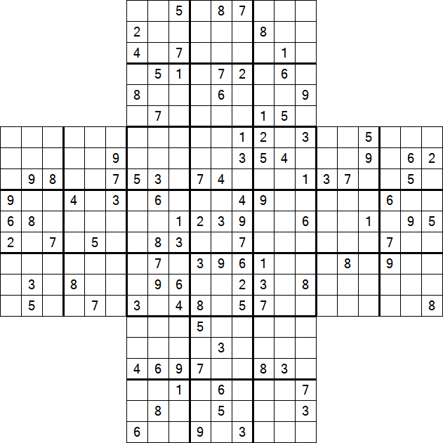 Cross Sudoku - Difícil