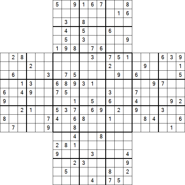Cross Sudoku - Difícil