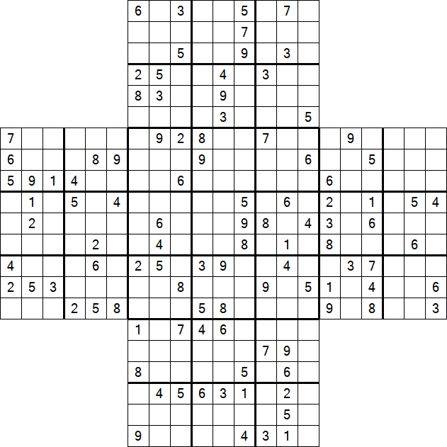 Cross Sudoku - Difícil