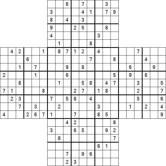 Cross Sudoku - Difícil