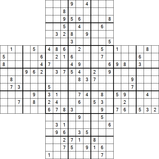 Cross Sudoku - Difícil