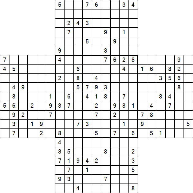 Cross Sudoku - Difícil