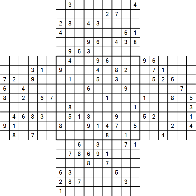 Cross Sudoku - Difícil