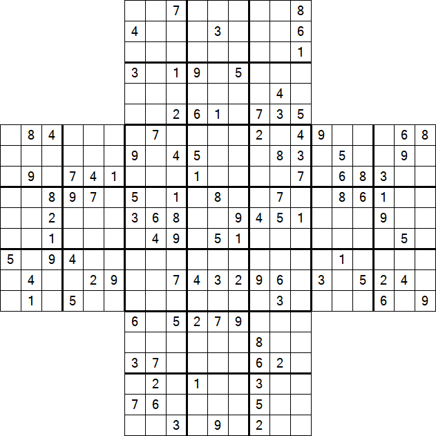 Cross Sudoku - Difícil