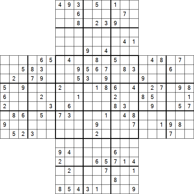 Cross Sudoku - Difícil