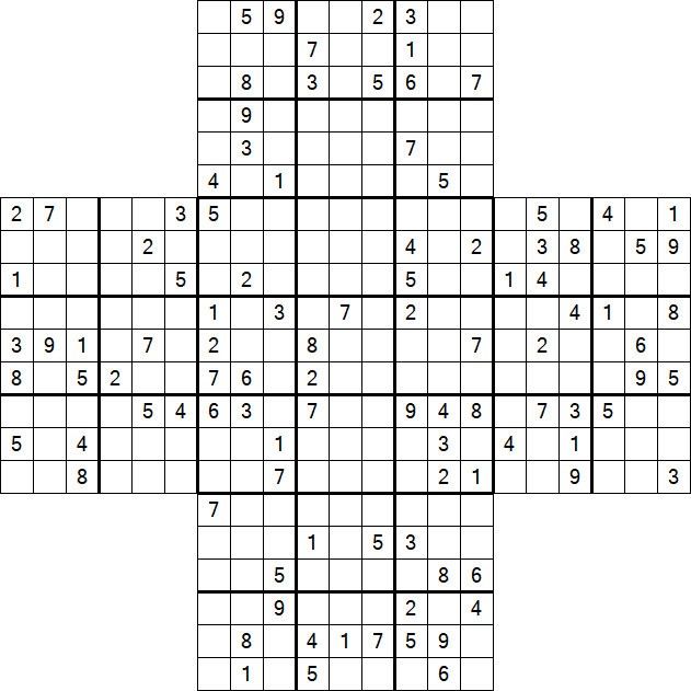 Cross Sudoku - Difícil
