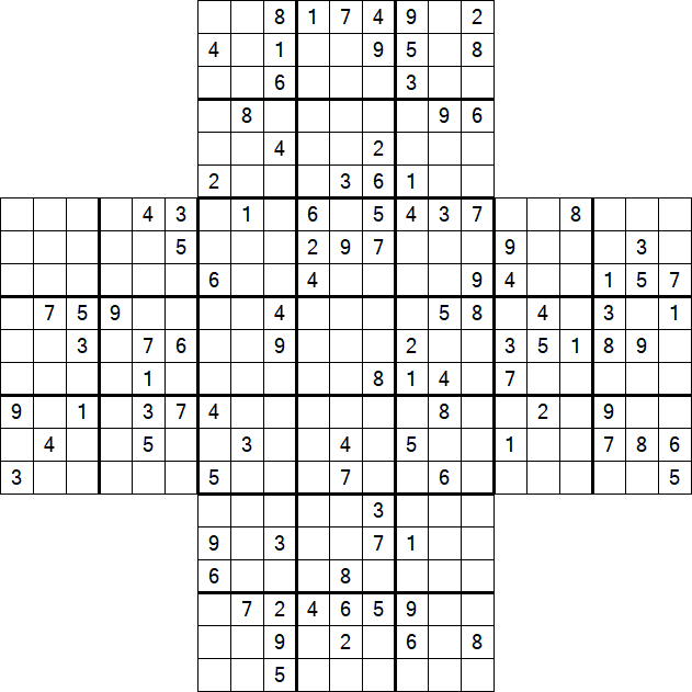 Cross Sudoku - Difícil
