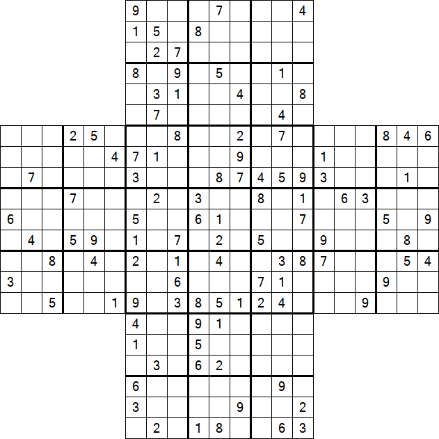 Cross Sudoku - Difícil