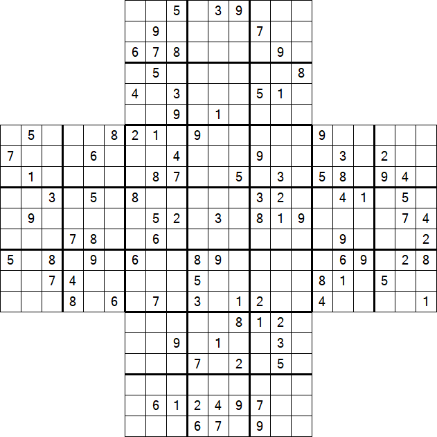 Cross Sudoku - Difícil