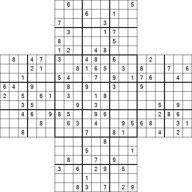 Cross Sudoku - Hard