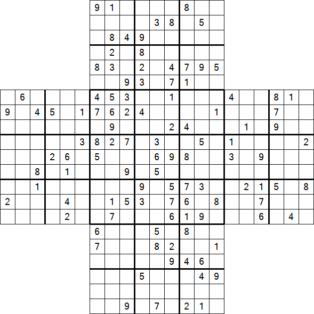 Cross Sudoku - Hard